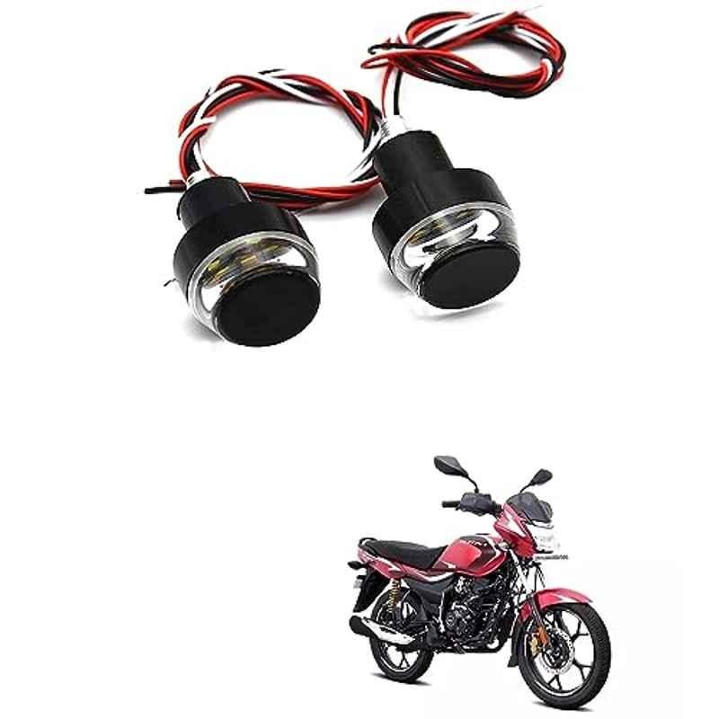 Kozdiko 2 Pcs Dual Colour Motorcycle LED Indicator Turn Signal Handle Bar Light Set for Bajaj Patina 110