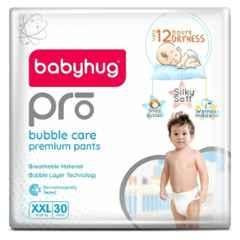 Baby Hug Pro 30 Pcs Bubble Care Premium Diapers Pant Packet, Size: Double Extra Large