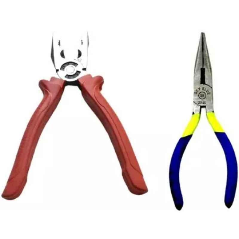 Sky Blue 2 Pcs 7.8 inch Lineman Plier Combo, SBE_PLIER_COMBO_MOD_01141