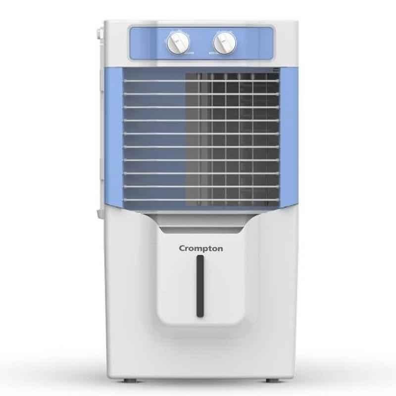 Crompton ACGC-Ginie Neo 130W 10L White & Light Blue Personal Air Cooler with 4-Way Air Deflection & High Density Honeycomb Pad