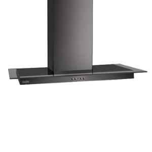 Glen 6062 60cm 1000m /h Black Designer Hood Glass Chimney