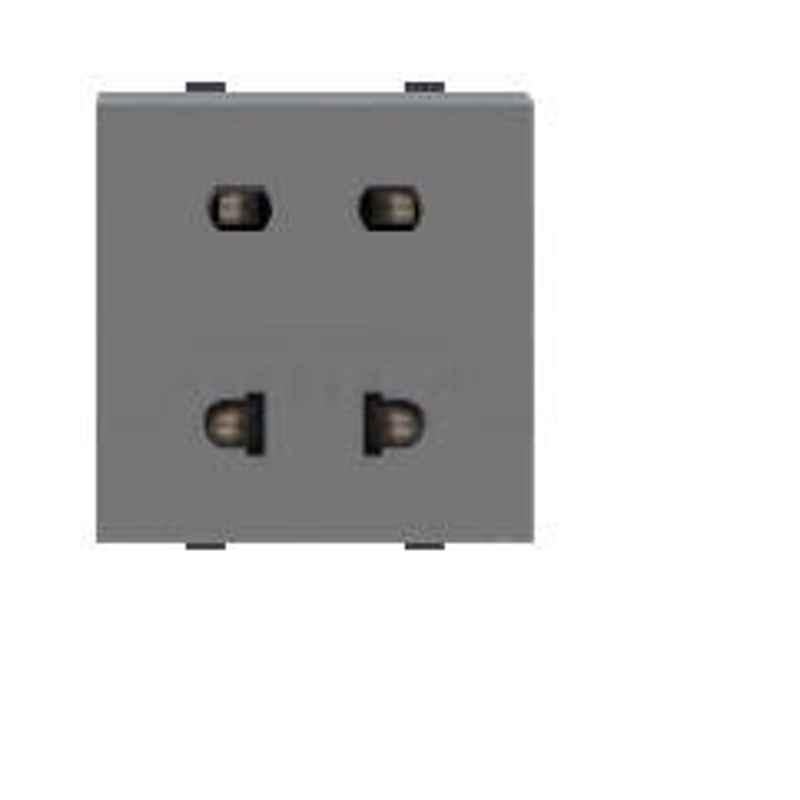 Polycab Levana 2 Module Magnesium Grey Shaver Socket, SLV0400702