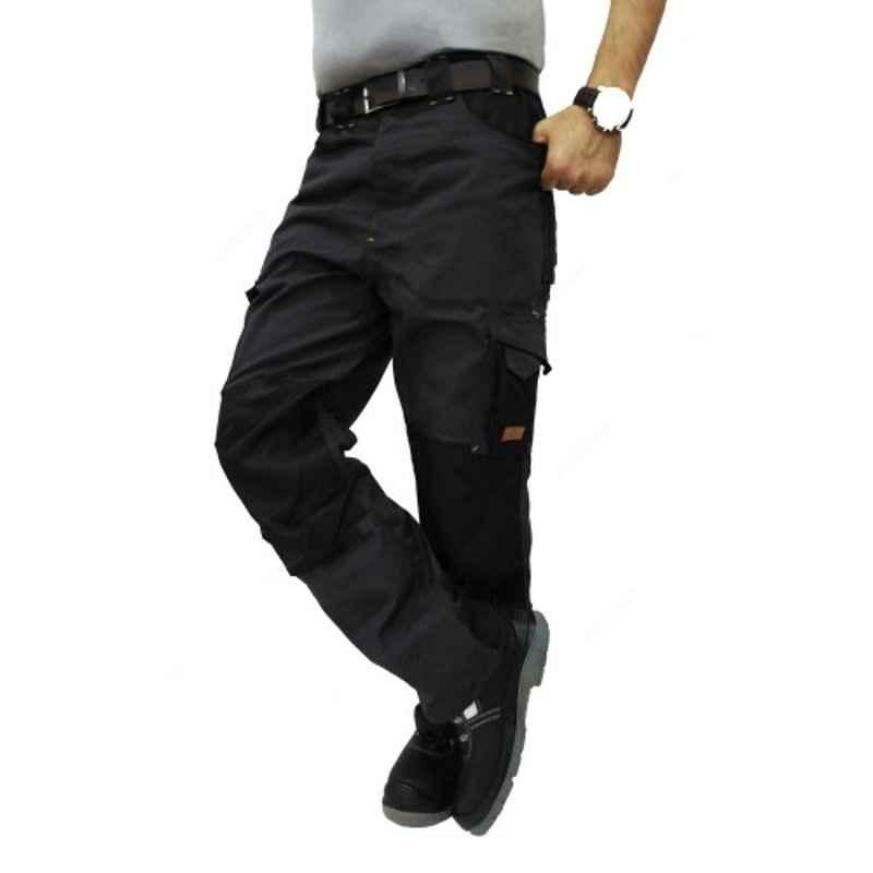 Empiral E106782801 Cotton Grey & Black Cargo Pants, Size: 3XL