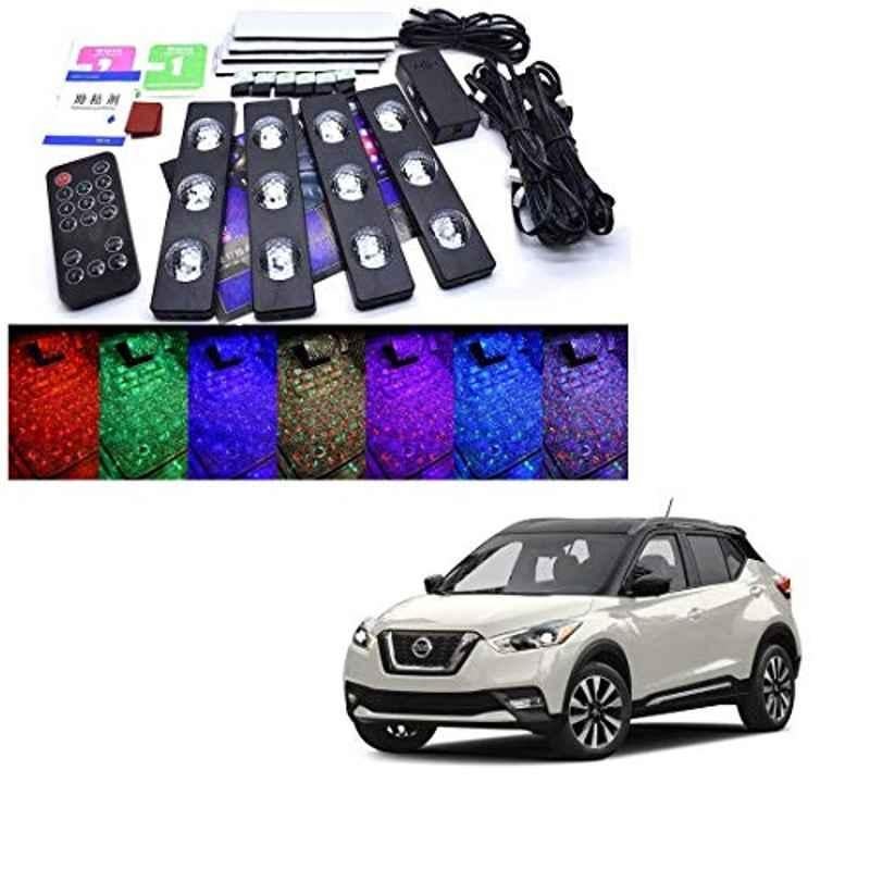 Kozdiko 4 Pcs Plastic LED Car Starlights Kit with 7 Different Colors for Nissan Kicks