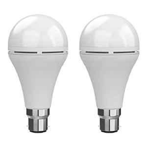 Fybros Duo 12W Plastic Cool Day Light Round Inverter LED Emergency Bulb, FLS5439B (Pack of 2)