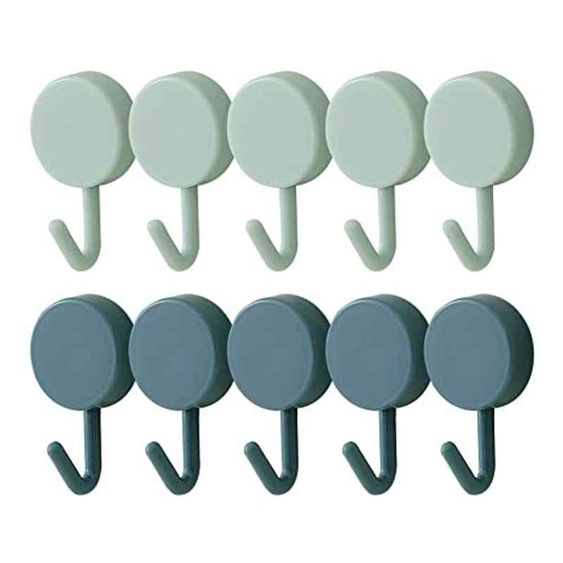 Rubik 10Pcs 5kg Green Dark Light Self Adhesive Wall Hanging Hook Set