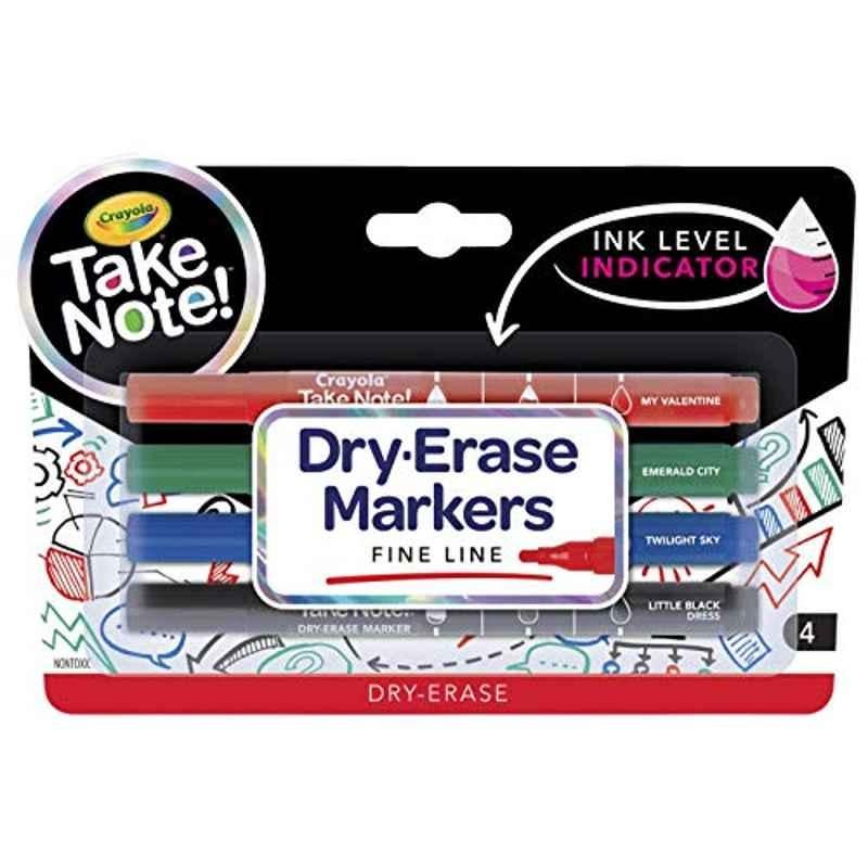 Crayola 4Pcs Fine Tip Low Odor Dry Erase Markers Box