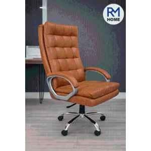 RM HOME Sera Leather High Back Brown Ergonomic Chair