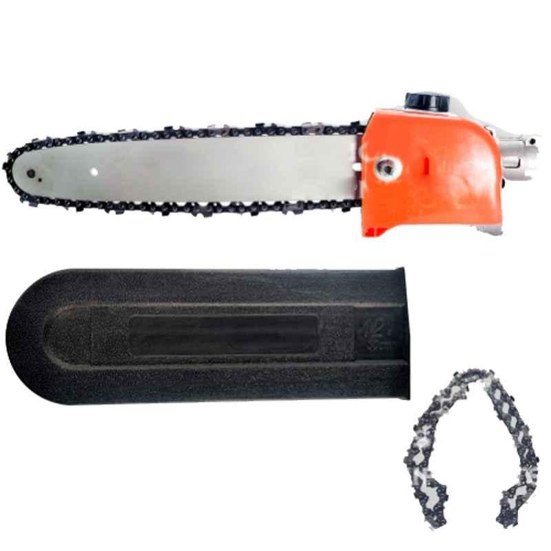 Mactan BCA-008B Chain Saw Attachment for for Brush Cutter with Chain Guard & 1 Extra Chain, Size: 28 mm