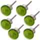 Atom 1.25 Inch Green Small Handmade Glass Bubble Cabinet Door knob (Pack of 6)
