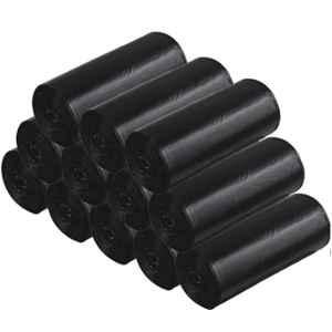 PackPro 30 Pcs 19x21 inch Black Bio-Degradable Plastic Recyclable Garbage Bag Roll, GB-BLK-M-PO12, Size: Medium (Pack of 12)