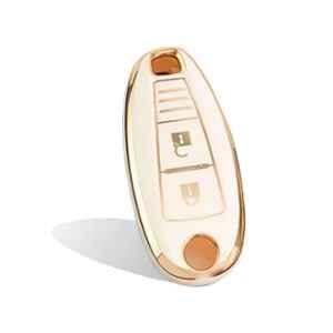 Flymaster Thermoplastic Polyurethane White TPU Car Key Cover, WHITE-TPURKE-2