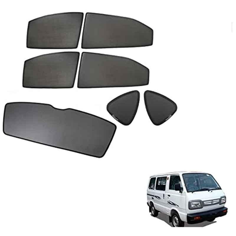 Kozdiko 5 Pcs Mesh Black Fixed Window & Rear Sun Shades Set for Maruti Suzuki Omni