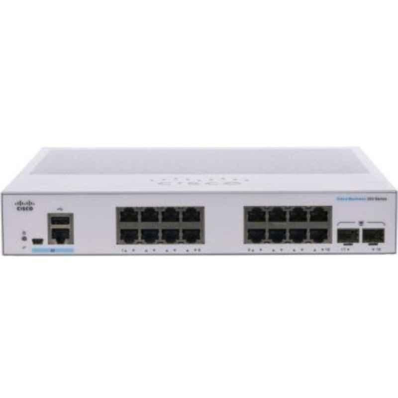 Cisco Business 220 Series 8 Ports GE Full PoE 2x1G SFP White Smart Network Switch, CBS2208FPE2G