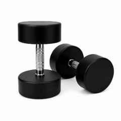 GYM24 Equipment 100kg Rubber Black Dumbbell