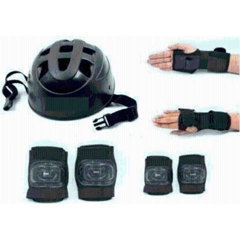 STYRKR Black Skating Protection Kit Helmet Elbow Guard Knee Guard Hand Guard 8593 Skating KitKIT-50