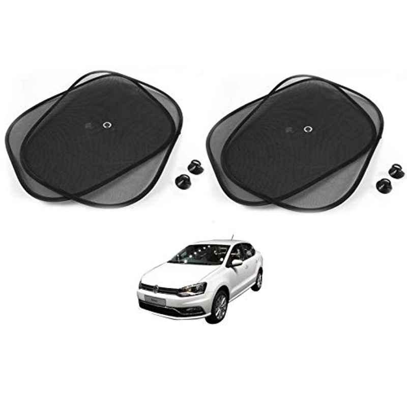 Kozdiko 4 Pcs Black Chipokoo Car Window Sunshade Curtain Set for Volkswagen Ameo, koz_79078