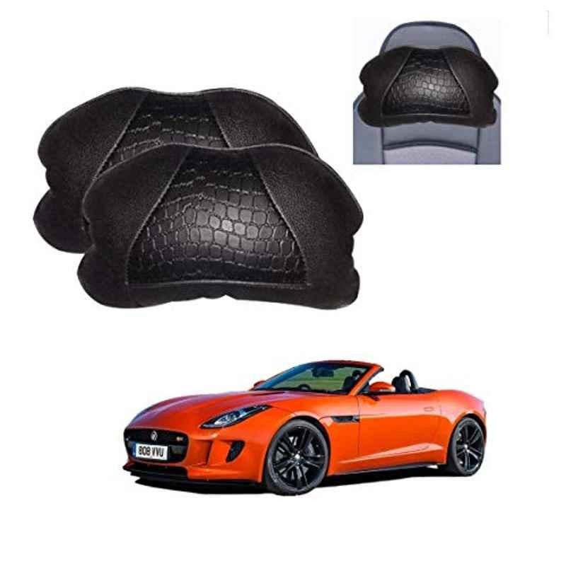 Kozdiko 2 Pcs Black Neck Rest Cushion Pillow Set for Jaguar F-Type