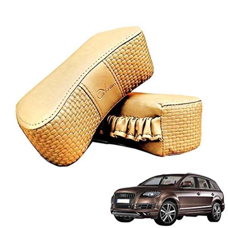 Kozdiko 2 Pcs Memory Foam Beige Luxurious Neck Rest Set for Audi Q7, koz_28721