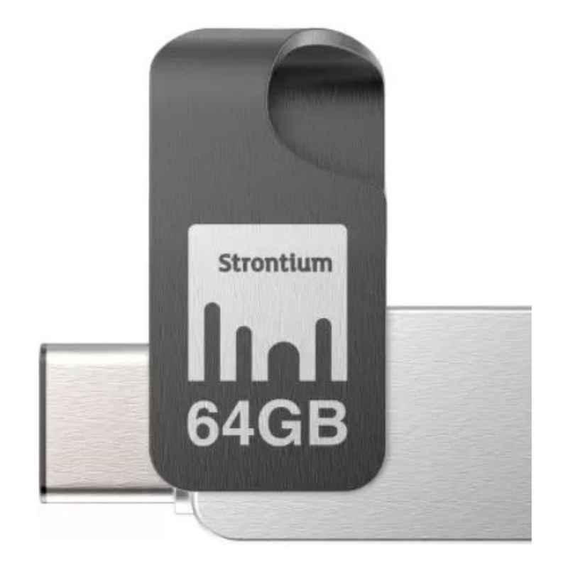 Strontium Niro Plus 64GB Metal Usb 3.1 Type C OTG Pen Drive, SR64GSLOTGCY
