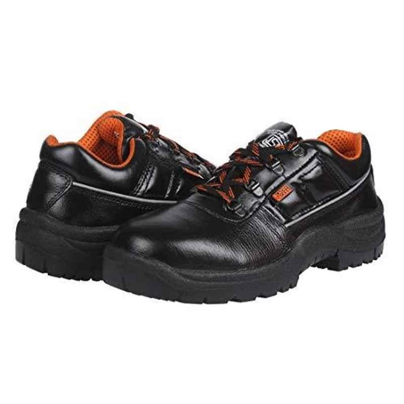 Black & Decker Design A Single Density Lace Up Leather Black Work Safety Shoes, BXWB0101IN-07, Size: 7
