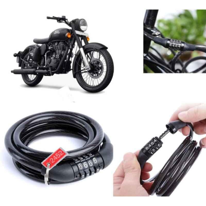 Auto Pearl PVC & Plastic Black Combination Cable Lock for 500