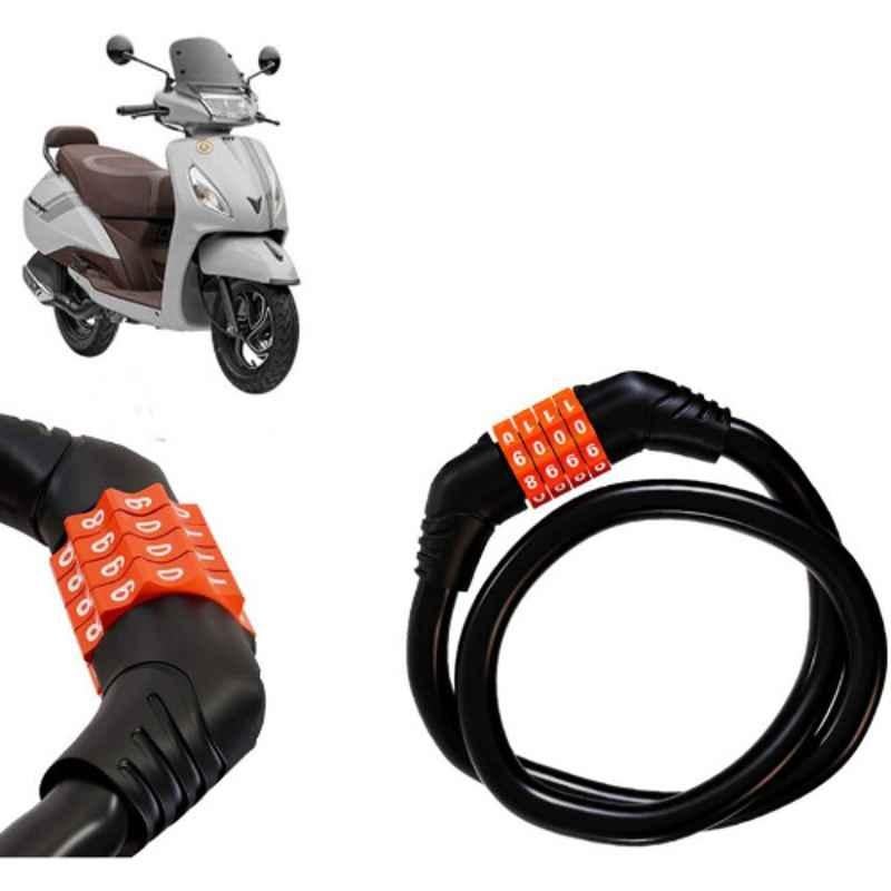 Auto Pearl Black & Orange 4 Digit Anti-Theft Combination Number Lock for Jupiter classic