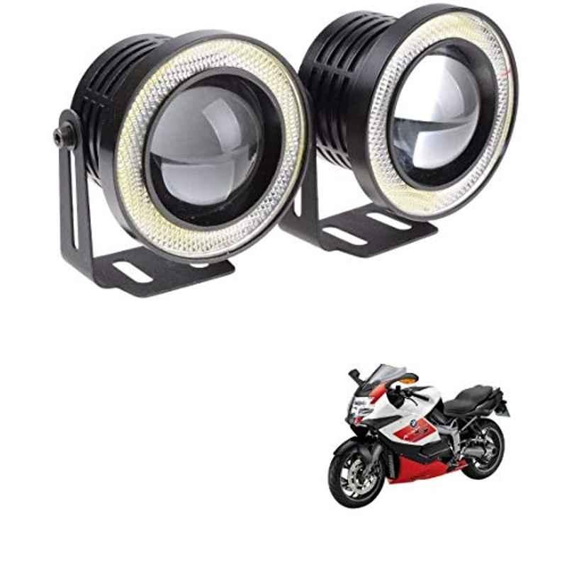 Kozdiko 2 Pcs 15W 3.5 inch High Power White LED Projector COB Fog Light Set with White Angel Eye Ring for BMW K 1300, koz_88226