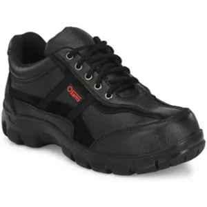 Ozarro Leather Steel Toe Black Safety Shoe, S4409BLACK, Size: 6