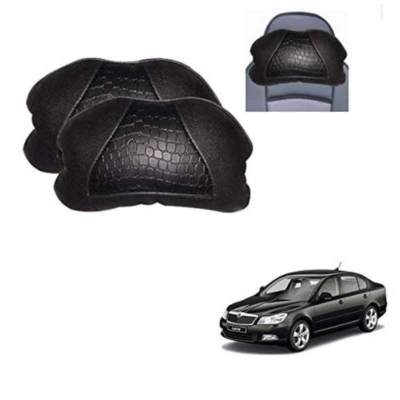 Kozdiko 2 Pcs Black Neck Rest Cushion Pillow Set for Skoda Laura