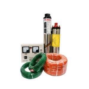 Balaji Prakash 2HP 10 Stage Single Phase Pure Copper Water Filled Submersible Pump with Control Panel, 60m Safety Wire & 50m Submersible Cable