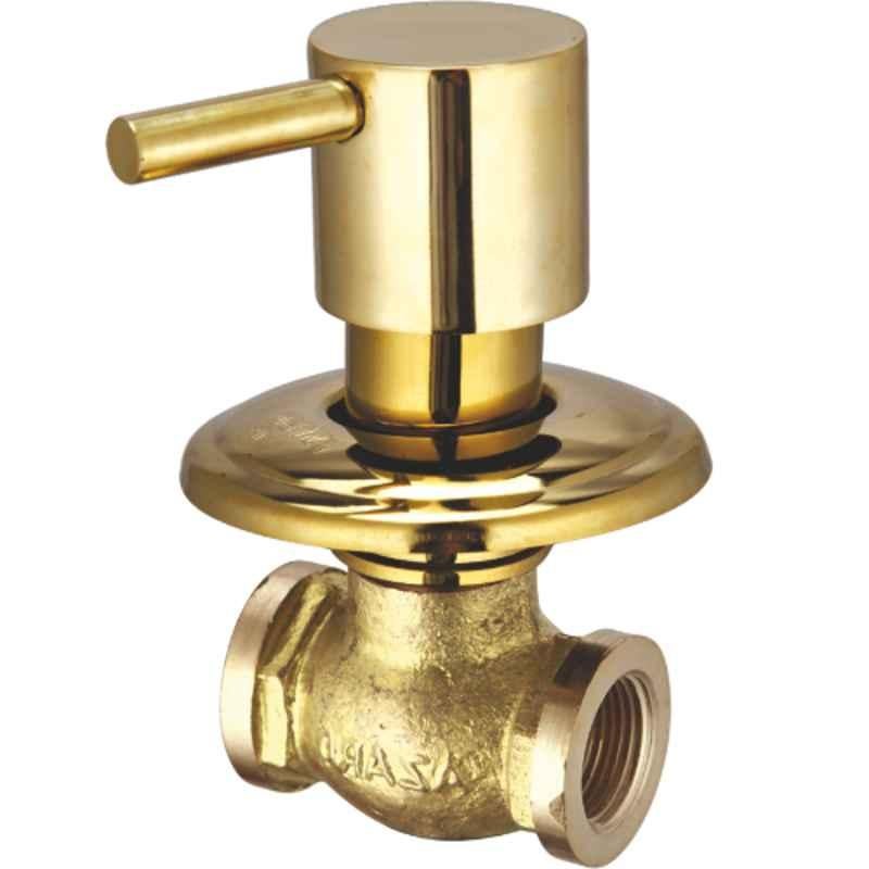 Azaro 15mm Brass Gold Plated Concealed Stop Cock, BOL-114