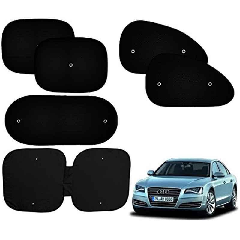 Auto Pearl 6 Pcs PVC & Mesh Black Window, Front & Rear Sun Shade Set for Audi R8