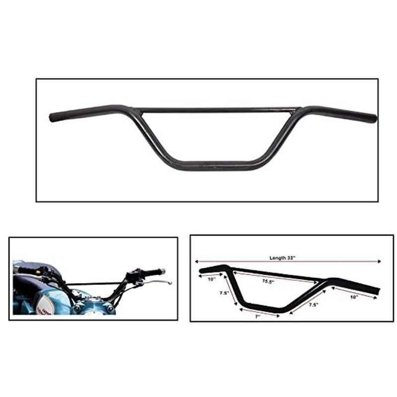 AOW Universal Customized Handle Bar/Handlebar Black Pipe/Rod BLk-15Universal for All Bikes