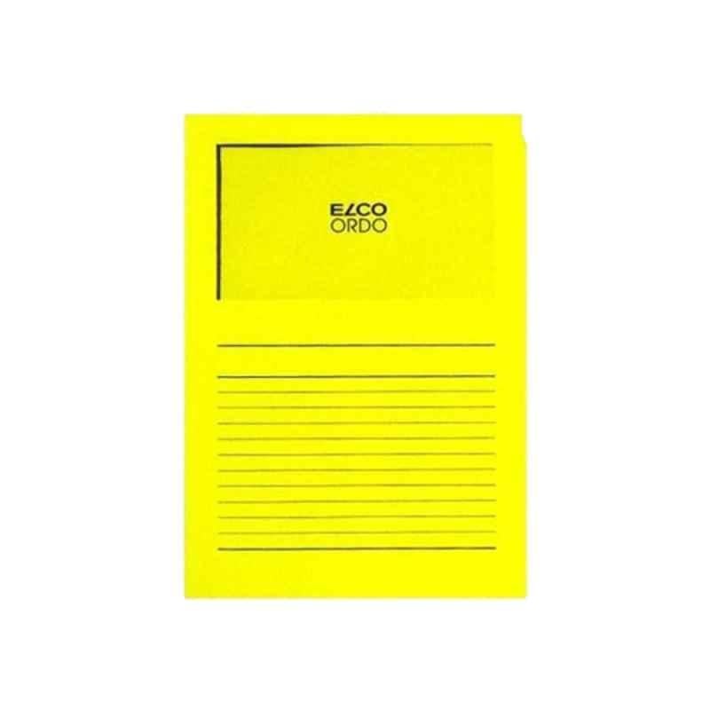 Elco Ordo Classico 120 GSM Yellow L Paper Folder with Window, 29489-42 ( Pack of 5)