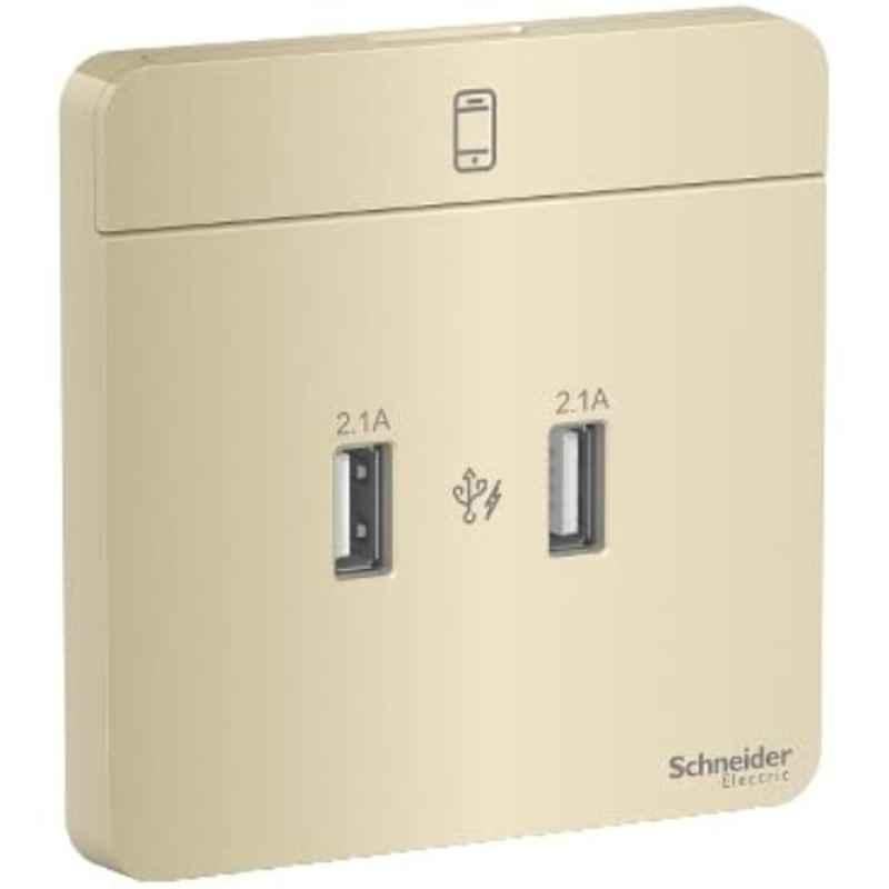 Schneider AvatarOn 2.1A 240V Wine Gold 2 USB Charger, E8332USB-WG