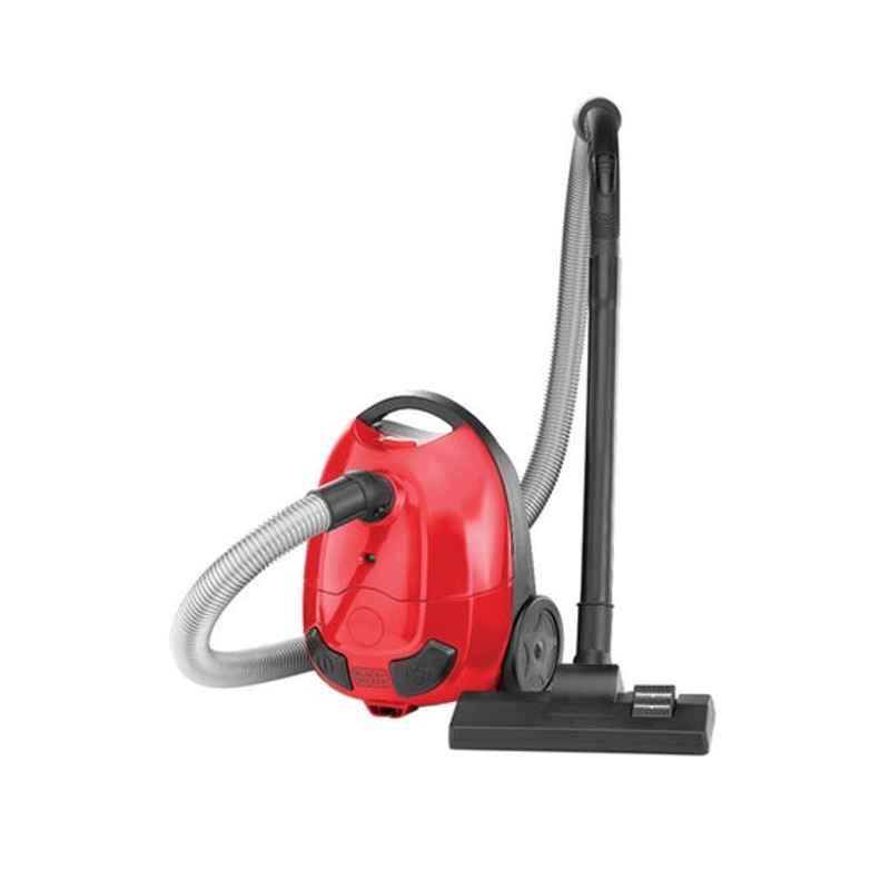 Black & Decker 1000W Plastic Red & Black Vacuum Cleaner Portable Corded with 1L Dust Bag, VM1200-B5