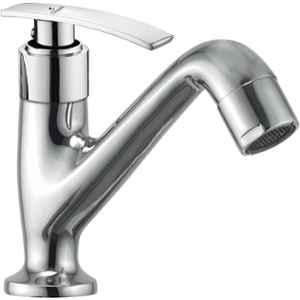 Cliquin Desire Brass Chrome Silver Deck Mounted Pillar Cock Faucet