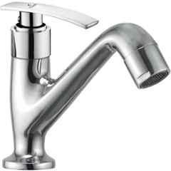 Cliquin Desire Brass Chrome Silver Deck Mounted Pillar Cock Faucet