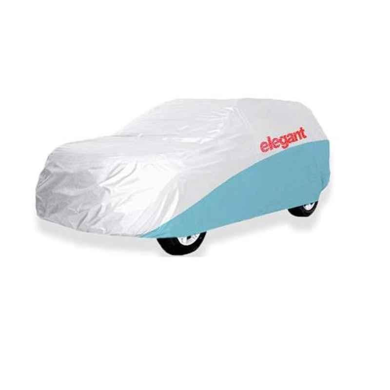 Buy Elegant White & Blue Water Resistant Car Body Cover for Skoda