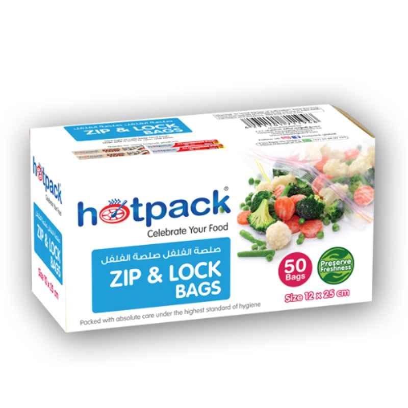 Hotpack 50Pcs 12x25cm Zipper Lock Bag Set, ZLB1225