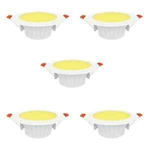 Fybros Silvio Plus 9W Aluminium Yellow Round LED Ceiling Light, FLS5835E (Pack of 5)