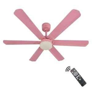 Xuga Zephyr F1L 32W 5 Star 320rpm Copper Motor Pink BLDC 6 Blade Ceiling Fan with Remote & 5 Years Warranty, Sweep: 1200 mm