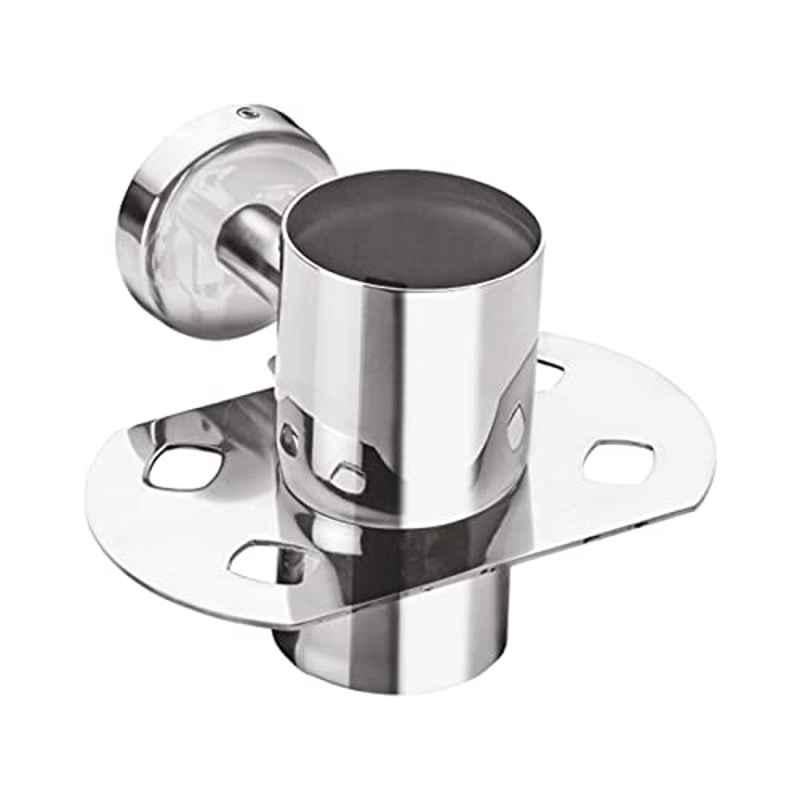 Ruhe Premium Quality Chrome Stainless Steel Wall Mounted Round Tumbler Holder/Tooth Brush Holder, 12-0302-01