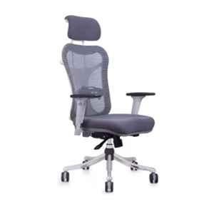 Praga Seating Zmax 25.5x24.5x46.5 inch Polypropylene High Back White & Grey Ergonomic Office Chair, ZMWHGRGRMA3PHB3D