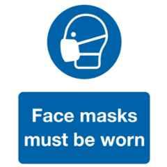 Color World Express Vinyl Self Adhesive Face Mask Must Be Worn Signage Sticker with Both Side Laminated