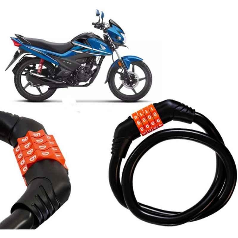 Auto Pearl Black & Orange 4 Digit Anti-Theft Combination Number Lock for Livo