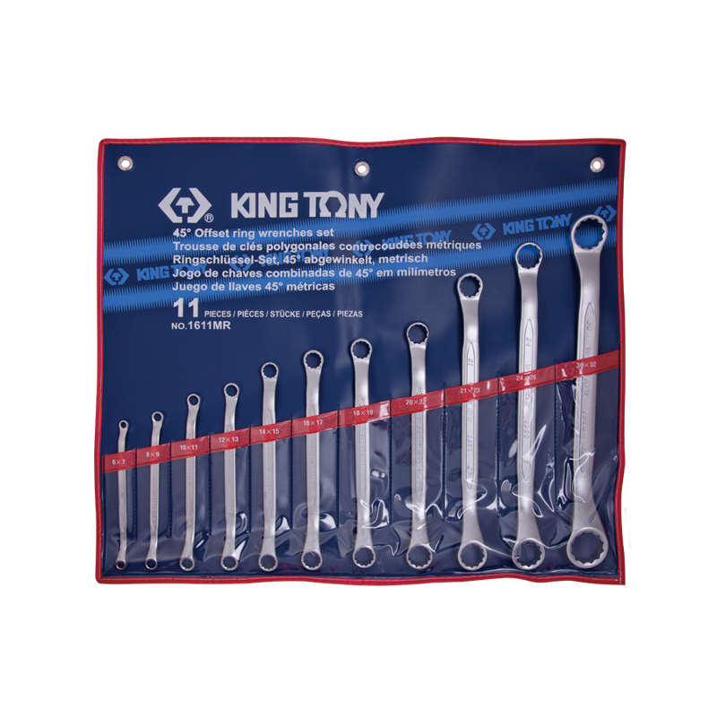 King Tony 11 PCS Offset Ring Wrench Set, 1611MR