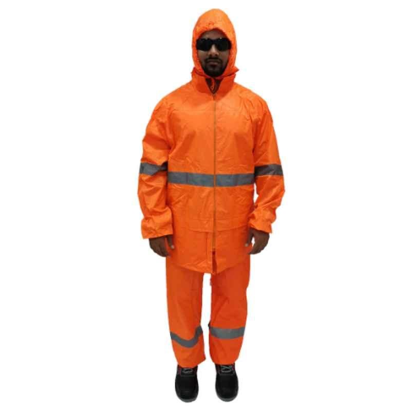 Workman Oxford & PVC Flor Orange Rain Suit, RC DW 07, Size: XL