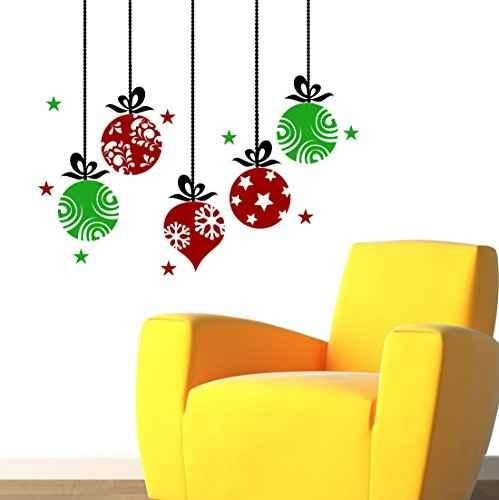 Christmas Sticker Hanging With Decorative Ornaments - Wall Stickers & Decals  by Asian Paints